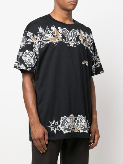 Shop Etro T-shirt With Tattoo Print In Black