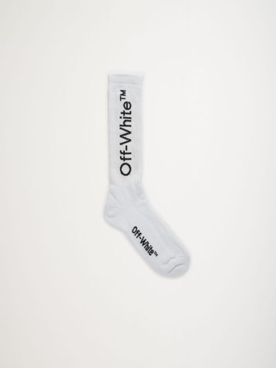 Shop Off-white Helvetica Logo Socks In White