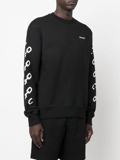Shop Off-white Arrow Chain-link Sweatshirt In Black