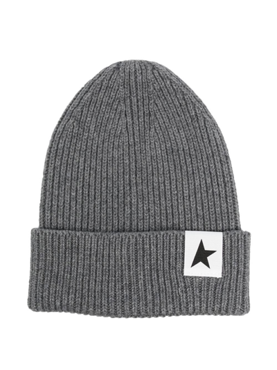 Shop Golden Goose Star Beanie Hat In Grey