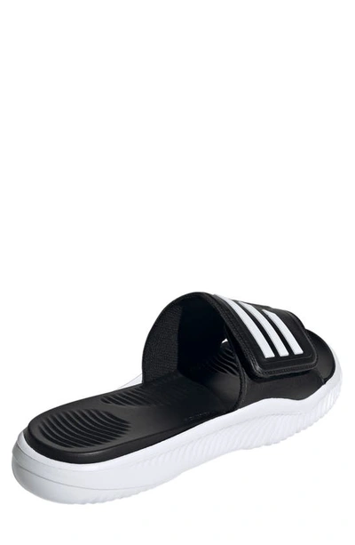 Shop Adidas Originals Alphabounce Slide Sandal In Black/ White/ Black