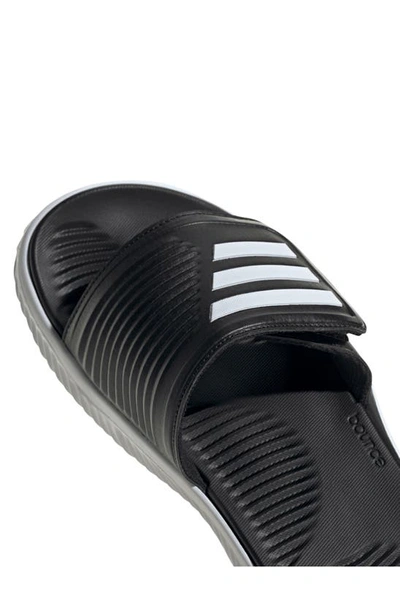 Shop Adidas Originals Alphabounce Slide Sandal In Black/ White/ Black