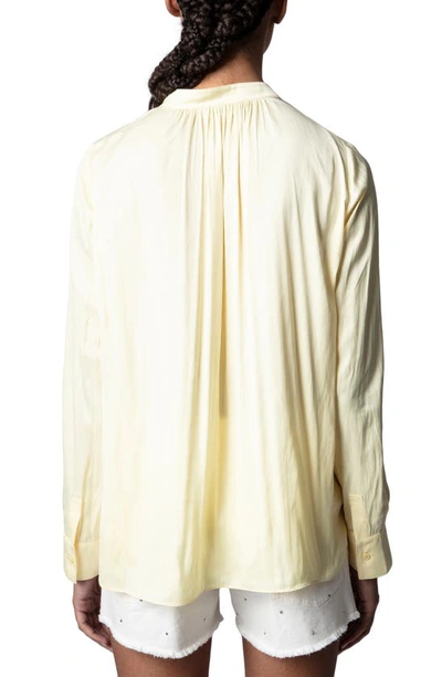 Shop Zadig & Voltaire Tink Satin Blouse In Butter