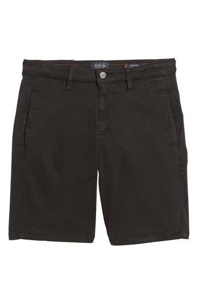 34 Heritage Nevada Soft Touch Stretch Flat Front Shorts In Black Soft Touch