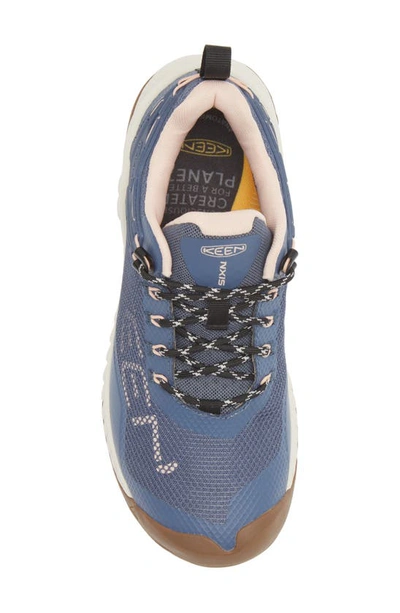 Shop Keen Nxis Evo Waterproof Speed Hiking Shoe In Vintage Indigo/ Peachy