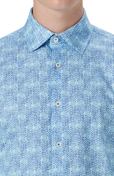 Bugatchi Ooohcotton® Abstract Print Button-up Shirt In Air Blue