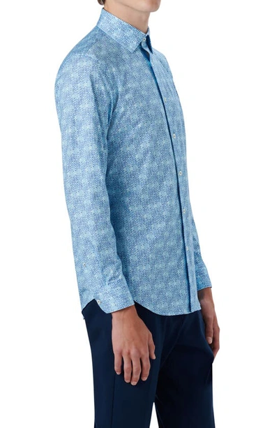 Bugatchi Ooohcotton® Abstract Print Button-up Shirt In Air Blue