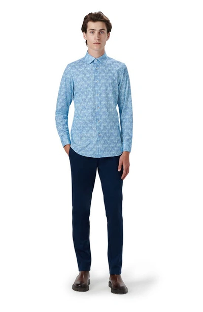 Bugatchi Ooohcotton® Abstract Print Button-up Shirt In Air Blue