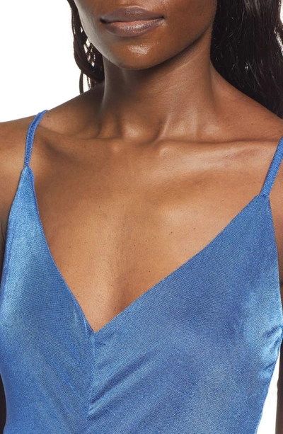 Shop Area Stars Center Ruched Body-con Gown In Blue