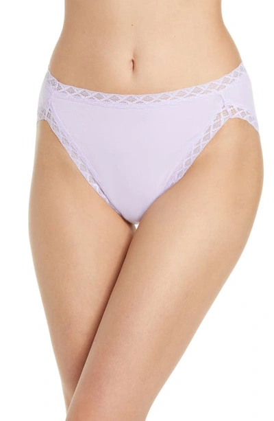 Shop Natori Bliss Cotton French Cut Briefs In Grape Ice