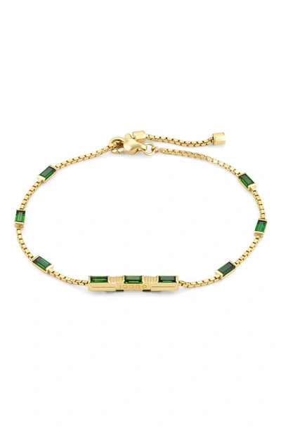 Shop Gucci Link To Love Baguette Bracelet In 18ky