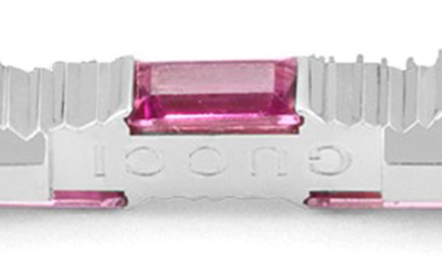 Shop Gucci Link To Love Baguette Bracelet In 18kw