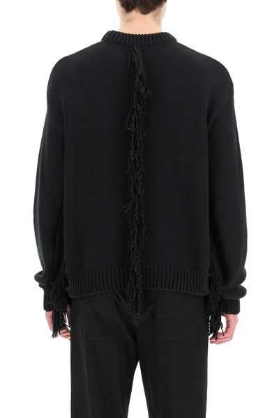 Shop A Better Mistake Disobedience Fringed Sweater In Black (black)