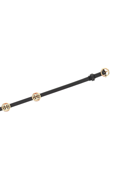 Shop Tory Burch Miller Double Wrap Bracelet In Tory Gold Black (black)