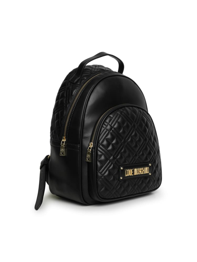 Shop Love Moschino Black Backpack With Quilted Detail