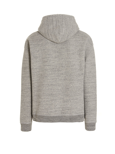 Dsquared2 Camo Patch Anorak Sweatshirt With Drawstring Hood In Gray