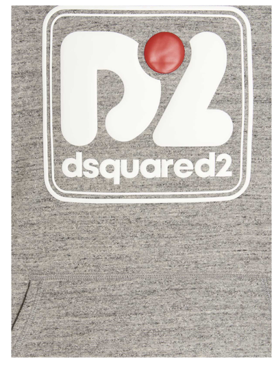 Dsquared2 Camo Patch Anorak Sweatshirt With Drawstring Hood In Gray