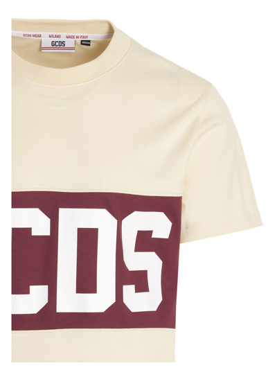 Shop Gcds Logo T-shirt In Beige