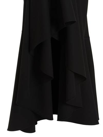 Shop Alexander Mcqueen Draped Long Skirt In Black