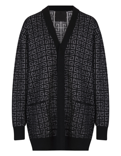 Shop Givenchy Woman Black Oversize Cardigan In Cashmere 4g