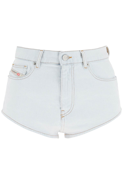 Shop Diesel Library De-lunar Shorts In 900 Denim (light Blue)