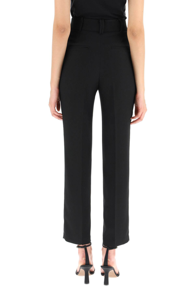 Shop Hebe Studio Cady Straight-fit Trousers In Black (black)