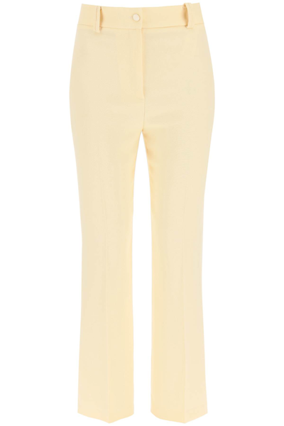Shop Hebe Studio Cady Trousers In Butter (yellow)