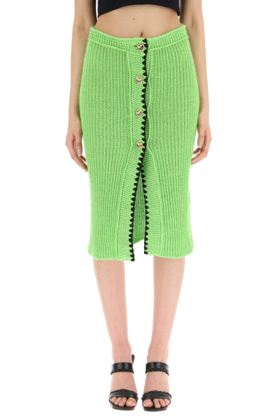 Shop Cormio Laura Knitted Longuette Skirt In Mela (green)