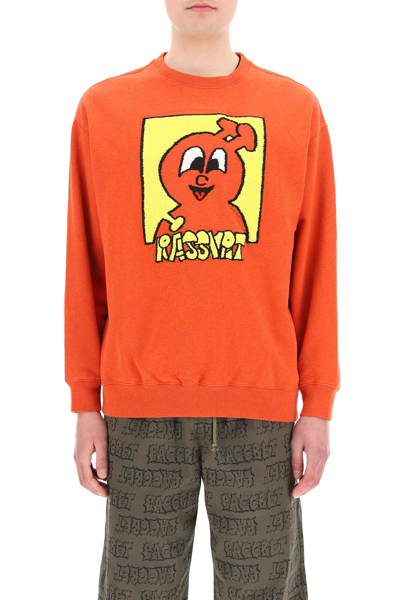 Shop Paccbet Terry Logo Sweatshirt In Red 1 (orange)