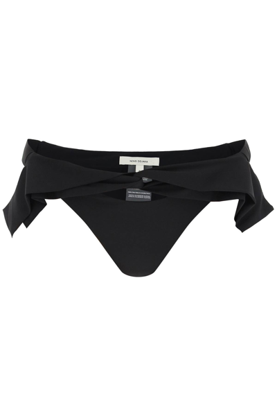 Shop Nensi Dojaka Bikini Bottom With Criss Cross Detailing In Black (black)
