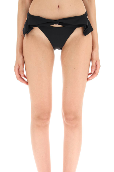 Shop Nensi Dojaka Bikini Bottom With Criss Cross Detailing In Black (black)