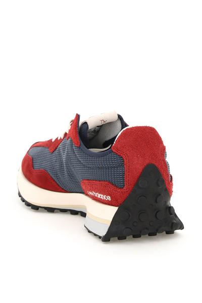 Shop New Balance 327 Sneakers In Navy Red (blue)