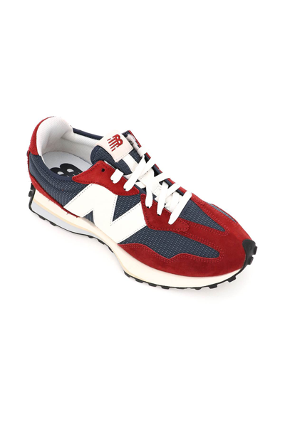 Shop New Balance 327 Sneakers In Navy Red (blue)