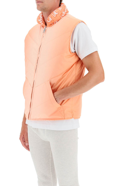 Shop Erl Reversible Padded Vest In Orange 2 (orange)