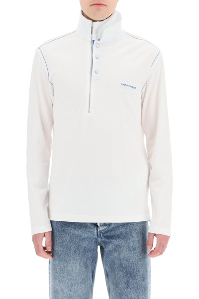 Shop Y/project Long Sleeve Polo Shirt In White (white)