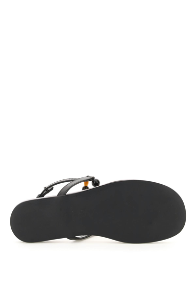 Shop Low Classic Thong Sandals With Beads In Yellow (black)