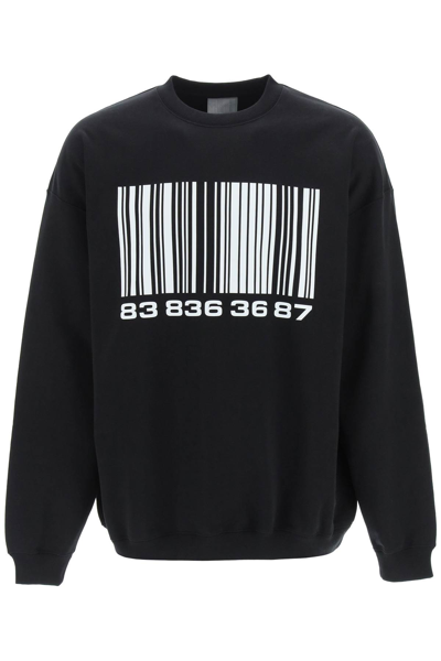 Shop Vtmnts Big Barcode Sweatshirt In Black (black)