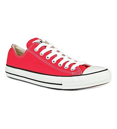 Shop Converse All Star Ox Low Trainers In Red Canvas