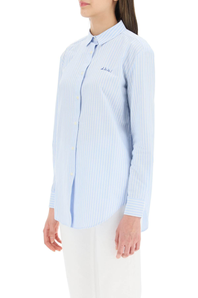 Shop Maison Labiche Embroidered Saint-ger Shirt In Navy White (white)