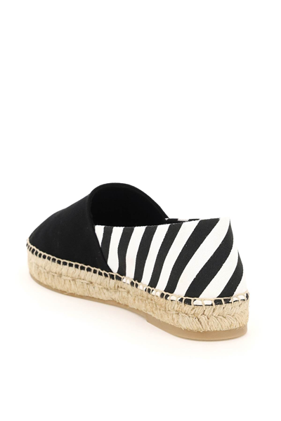 Shop Off-white Striped Espadrillas In Black White (black)