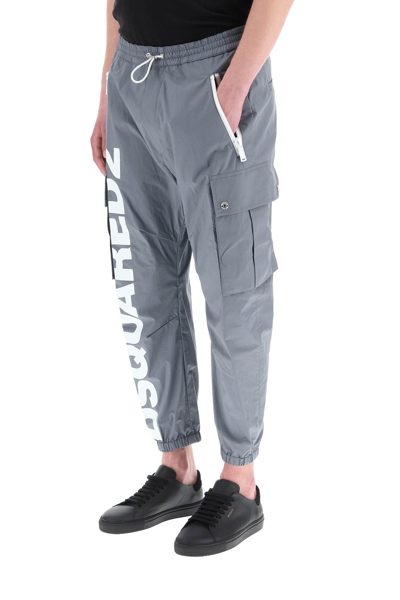 Shop Dsquared2 Big Logo Cargo Pants In Grey (grey)