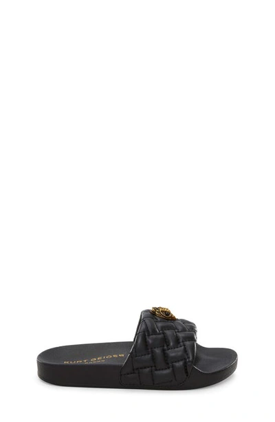 Shop Kurt Geiger Kids' Mini Meena Eagle Slide Sandal In Black