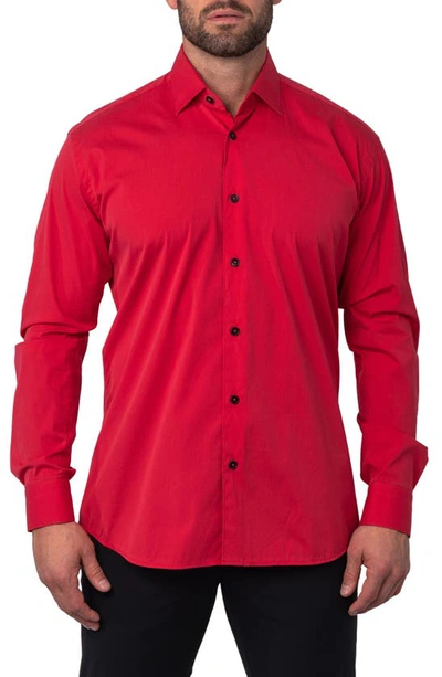 Shop Maceoo Fibonacci Joyce Red Regular Fit Solid Button-up Shirt