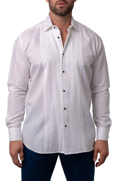 Shop Maceoo Fibonacci Classic Dot Regular Fit Button-up Shirt In White
