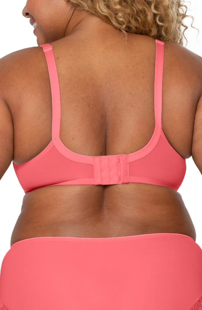 Curvy Couture Tulip Lace Bra In Sun Kissed Coral