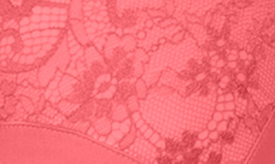 Curvy Couture Tulip Lace Bra In Sun Kissed Coral