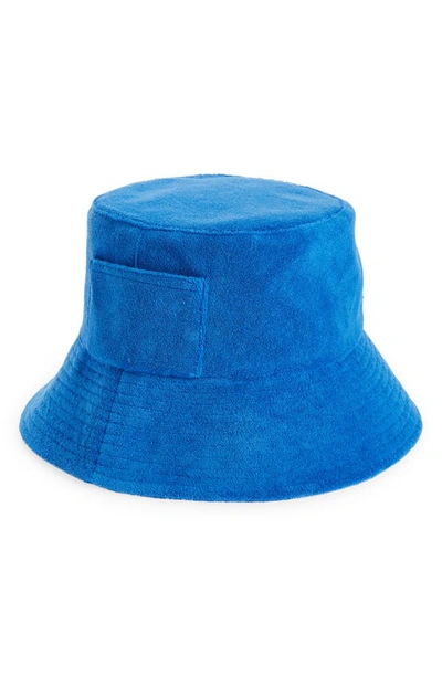 Lack Of Color Wave Terry Bucket Hat In Cobalt