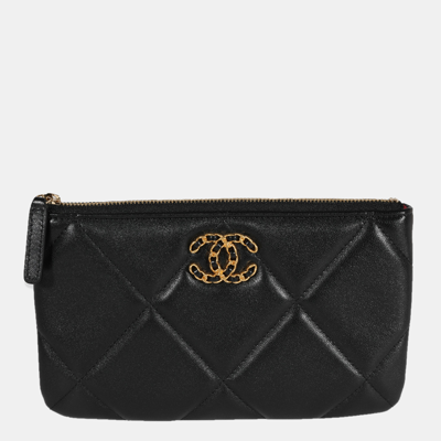 Chanel 19 leather clutch bag
