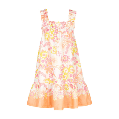 Shop Ephemera Nevada Floral-print Linen Mini Dress In Multicoloured