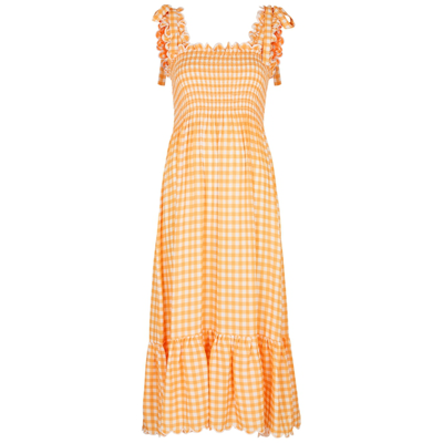 Shop Ephemera Gingham Woven Midi Dress In Yellow